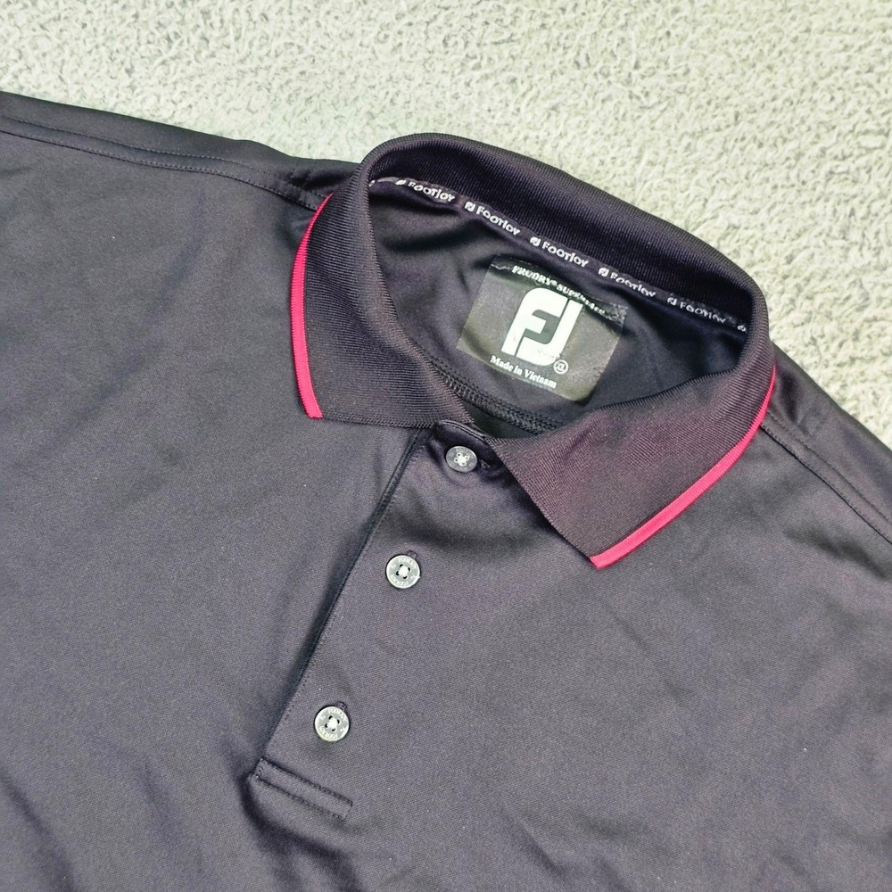 FootJoy ProDry Superlite Polo Shirt Mens Large Black Grande Oaks Golf Club